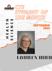 CTE Student of the Month September 2023 Lauren Bird