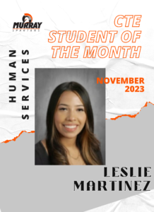 November 2023 CTE Student of the Month Leslie Martinez