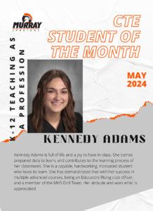 CTE Student of the Month May 2024: Kennedy Adams